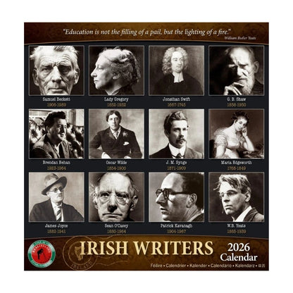 Irish Writers Calendar 2026