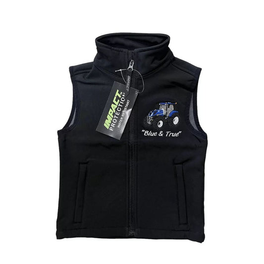 Kids Impact Black Softshell Water resistant Gilet