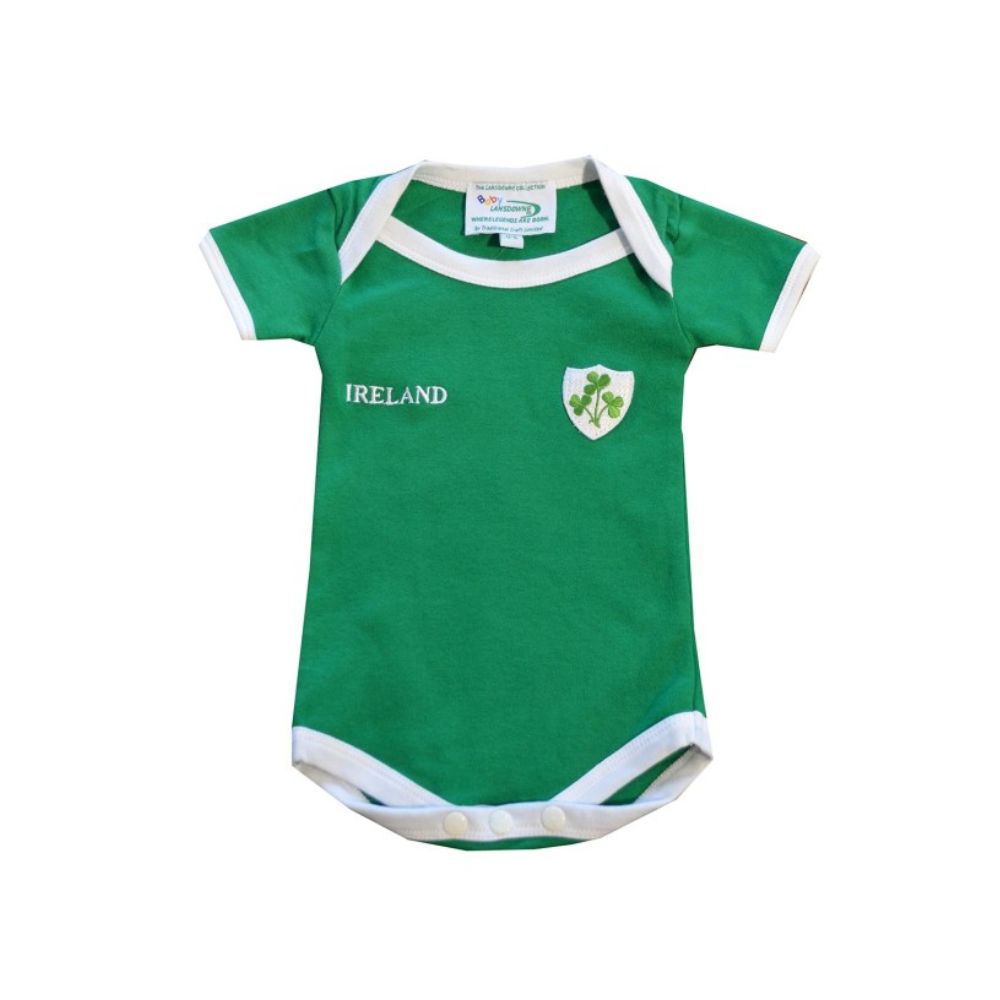 Lansdowne Sports Official Collection Emerald Green Ireland Shamrock Baby Vest