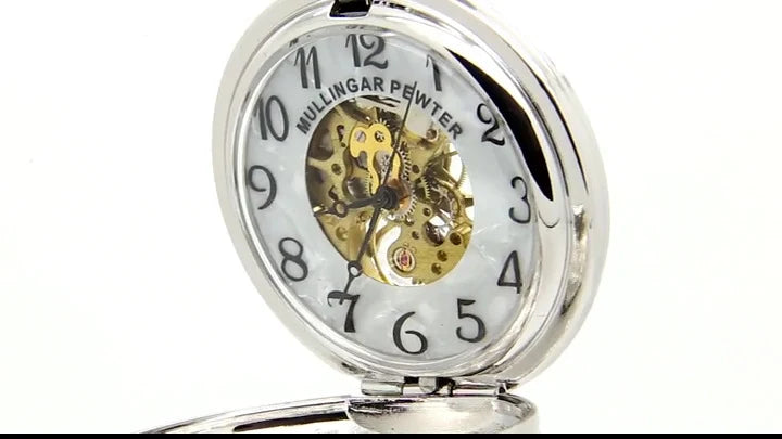 Pocket Watch With Ireland Design by Mullingar Pewter