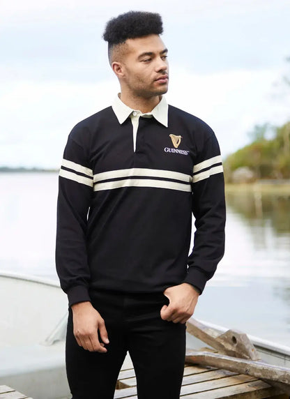 Guinness Double Stripe Long Sleeve Rugby Shirt