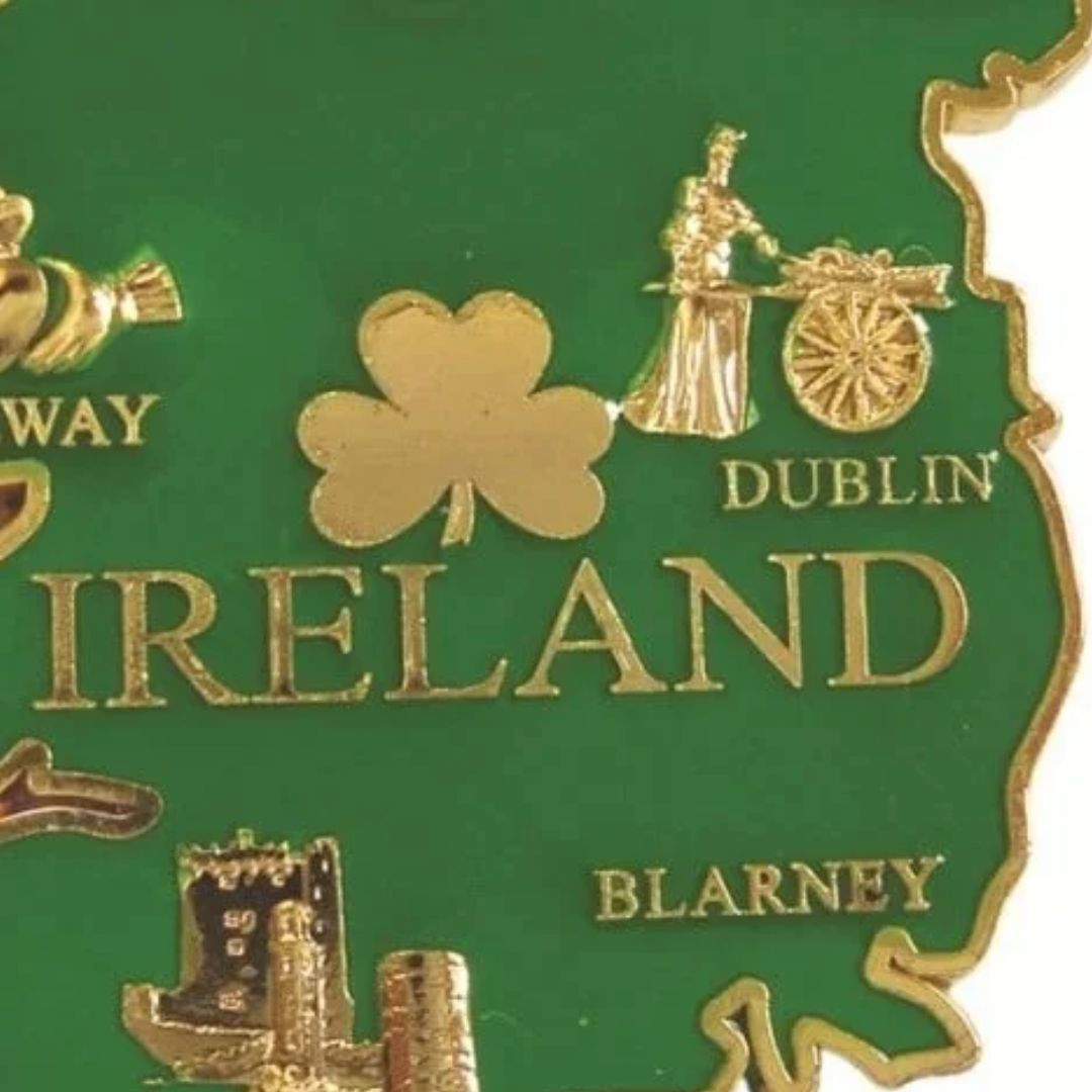 Metal Ireland Map Fridge Magnet