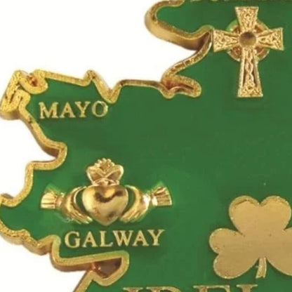 Metal Ireland Map Fridge Magnet
