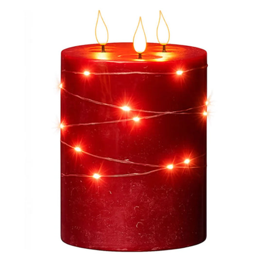 Newgrange Christams Mulled Wine Fragranced LED Red Candle 3 Wicks