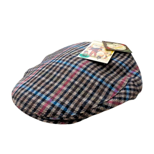 Quiet Man Collection Chequered Cap Blue and Pink Grid