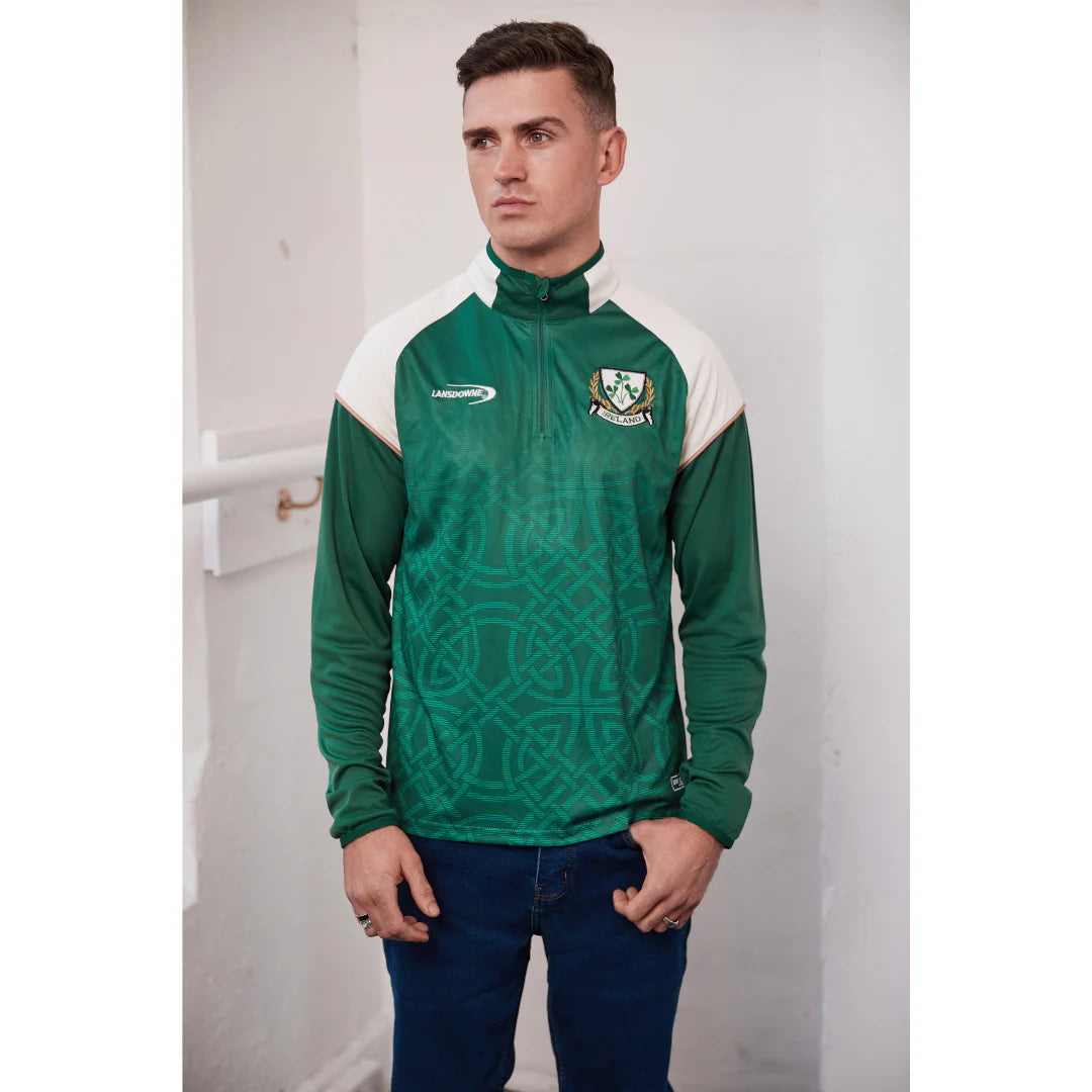 Mens Ireland Celtic Performance 1/4 Zip Long sleeve Irish Rugby Top
