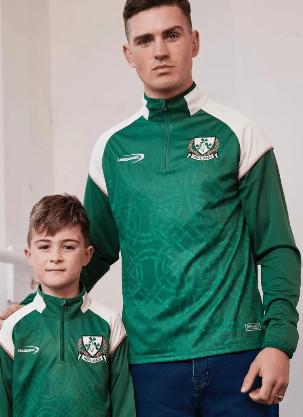 Mens Ireland Celtic Performance 1/4 Zip Long sleeve Irish Rugby Top