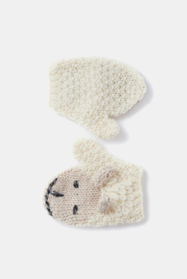 Aran Woollen Mills Babies Hand Knitted Sheep Mittens