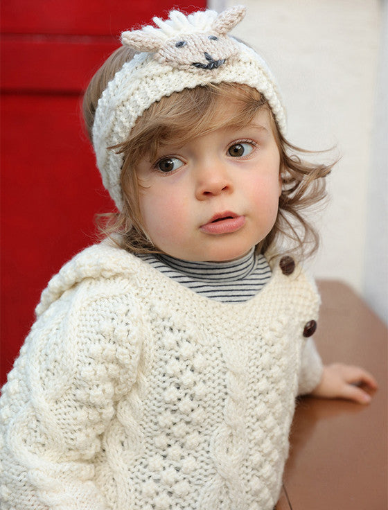 Aran Woollen Mills- Hand Knitted Babies Sheep Headband