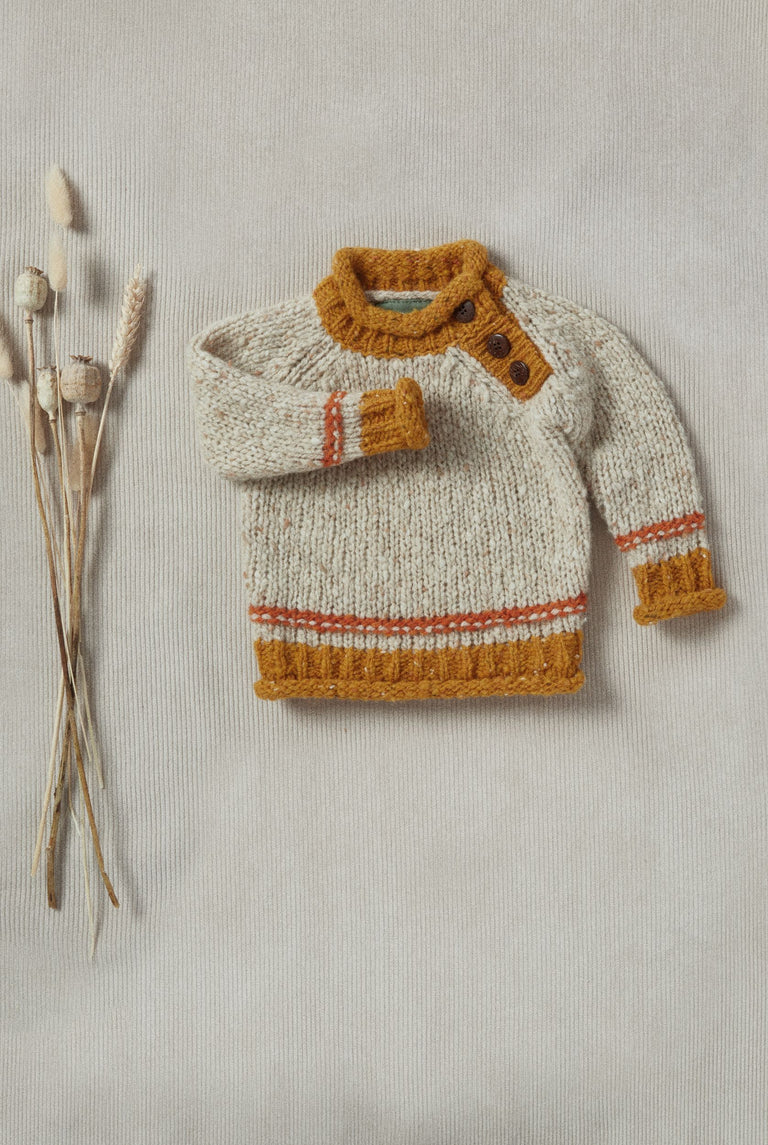 Gealach Aran Woollen Mills Baby Roll Neck Crew Starbright