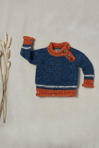 Gealach Aran Woollen Mills Baby Roll Neck Crew -Twinkle