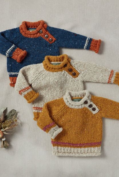 Gealach Aran Woollen Mills Baby Roll Neck Crew -Twinkle