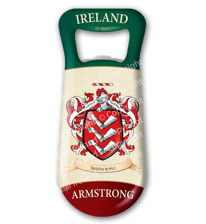 Armstrong Heraldic Fridge Magnet Bottle Opener