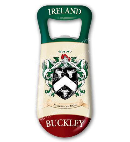 Buckley Heraldic Fridge Magnet Bottle Opener
