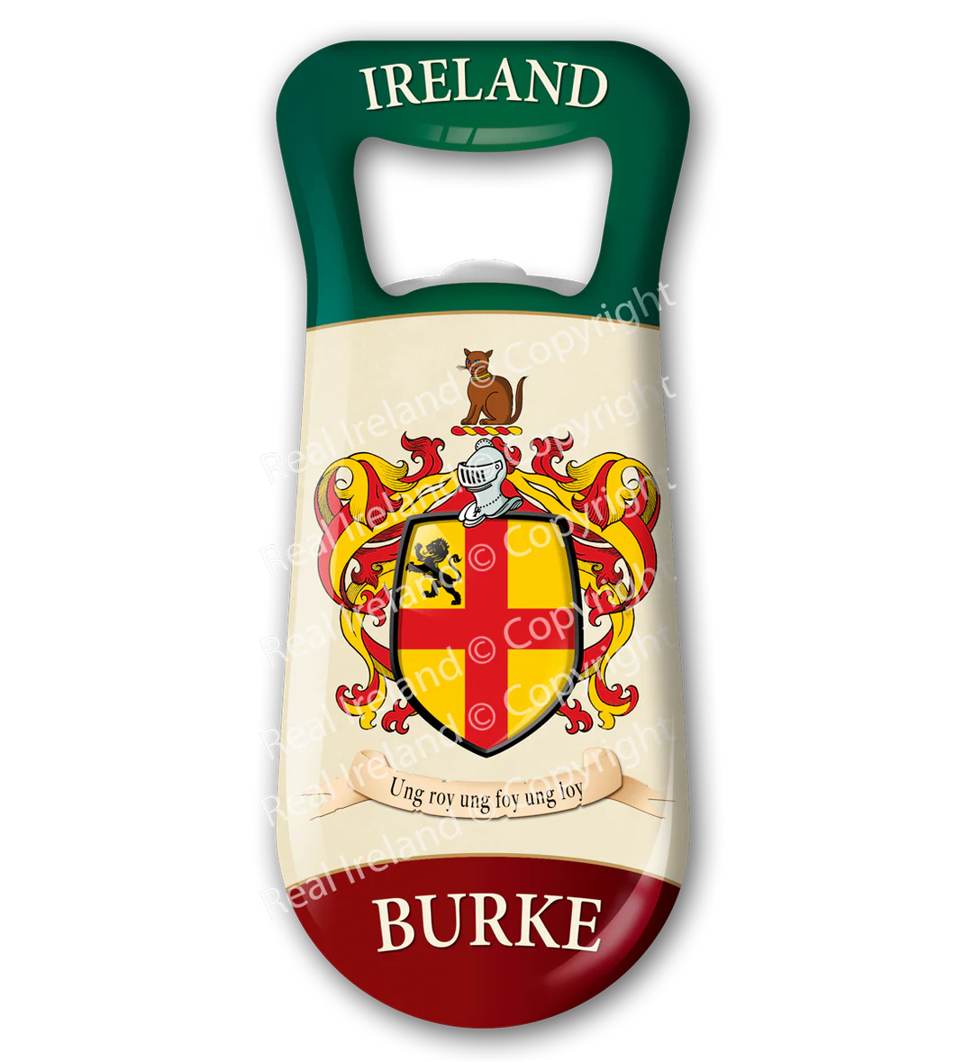 Burke Heraldic Fridge Magnet Bottle Opener