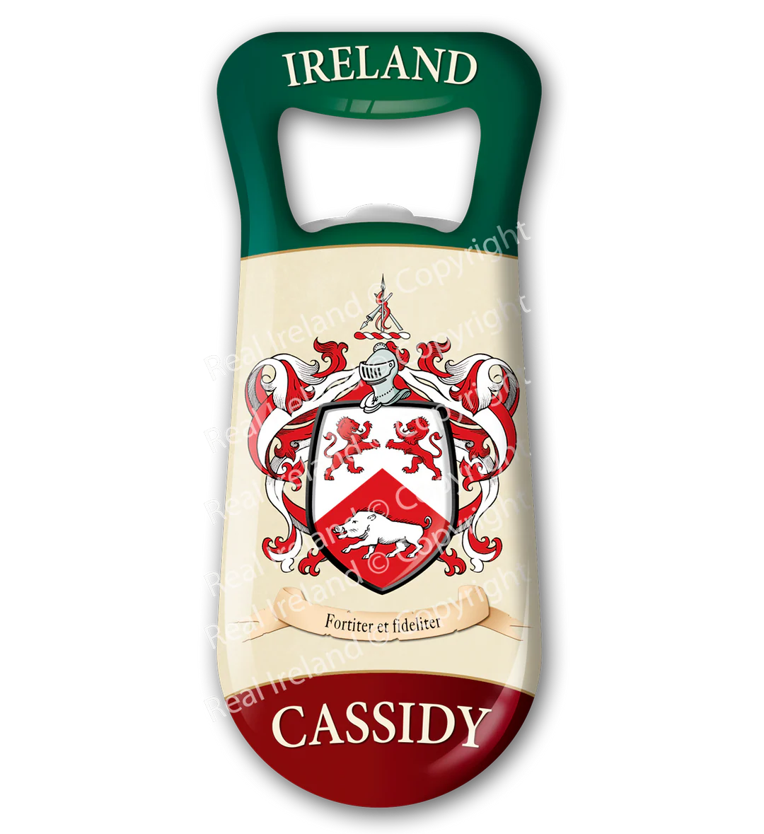Cassidy Heraldic Fridge Magnet Bottle Opener