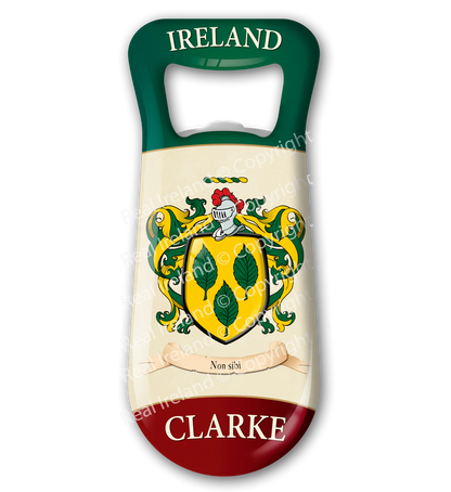Clarke Heraldic Fridge Magnet Bottle Opener