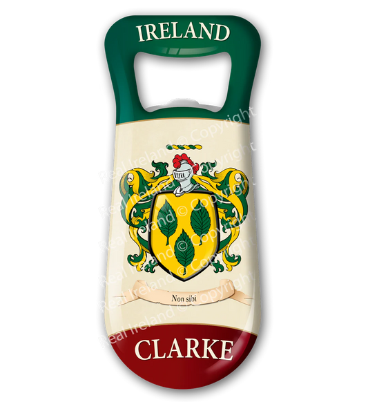 Clarke Heraldic Fridge Magnet Bottle Opener