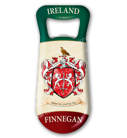 Finnegan Heraldic Fridge Magnet Bottle Opener