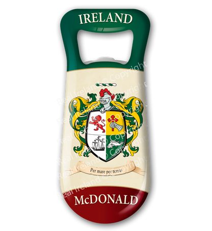 McDonald Heraldic Fridge Magnet Bottle Opener