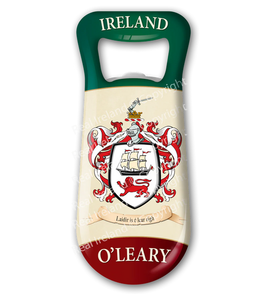 O' Leary Heraldic Fridge Magnet Bottle Opener