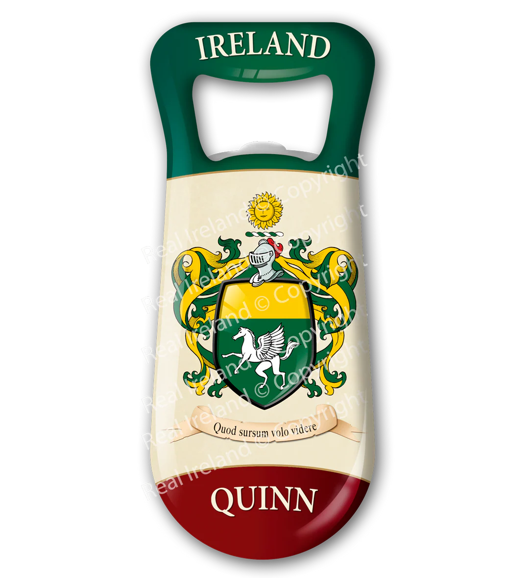Quinn Heraldic Fridge Magnet Bottle Opener