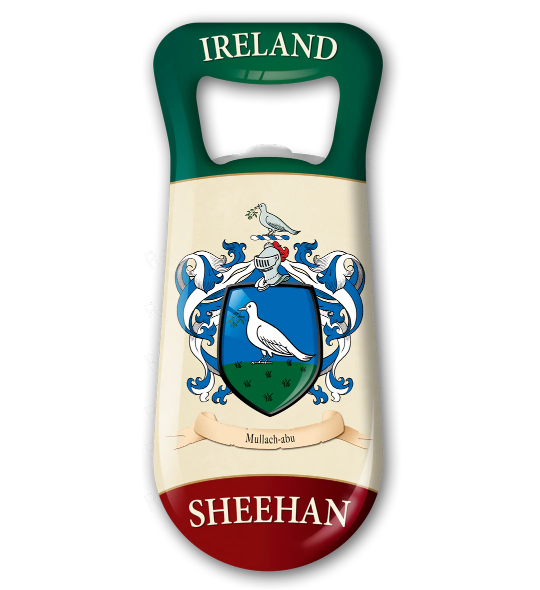 Sheehan Heraldic Fridge Magnet Bottle Opener