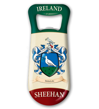 Sheehan Heraldic Fridge Magnet Bottle Opener