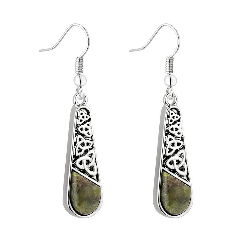 Connemara Trinity Long Drop Pendant Earrings by Solvar
