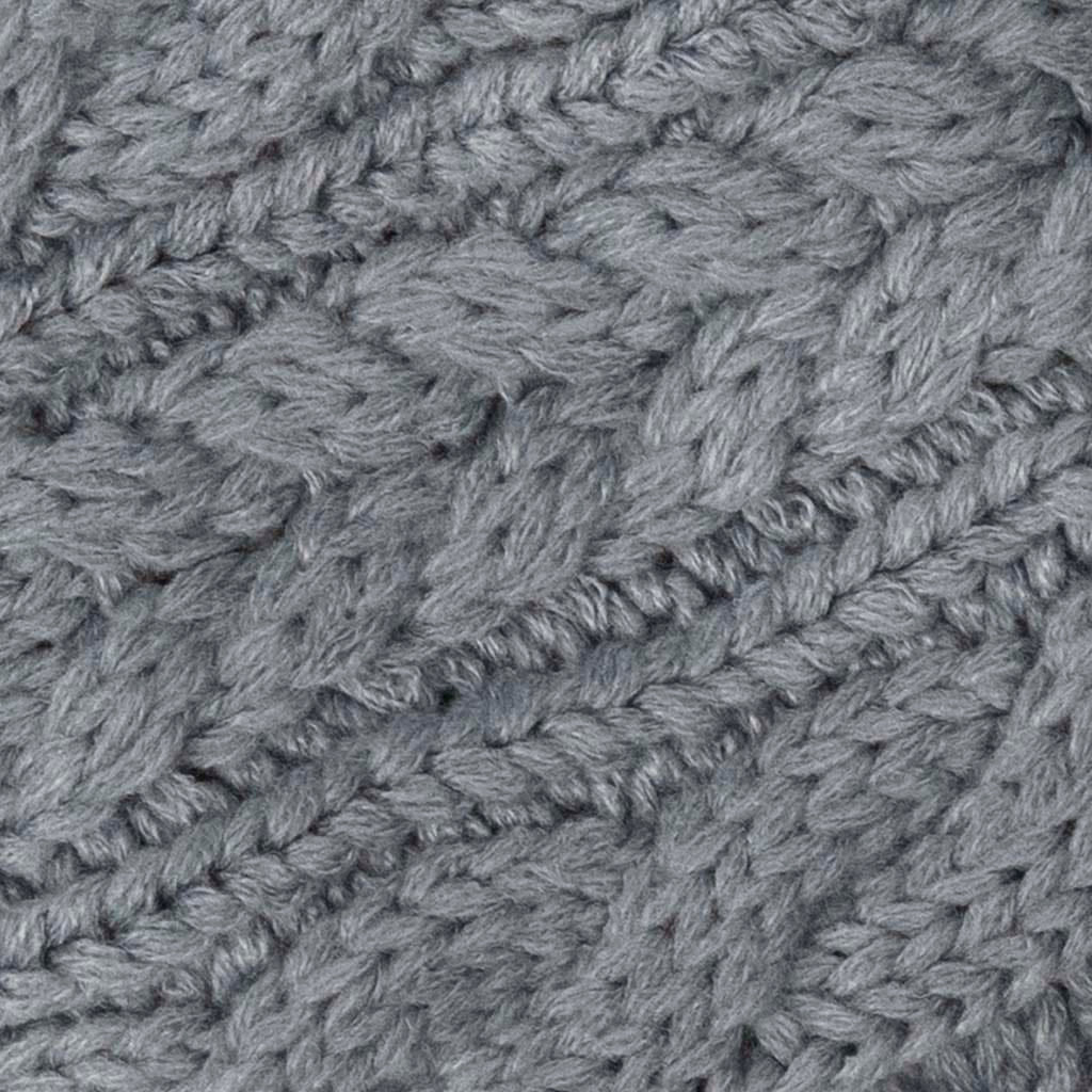 Aran Traditions Cable Button Wrap Woollen Knitted Grey Scarf