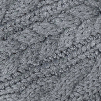 Aran Traditions Cable Button Wrap Woollen Knitted Grey Scarf