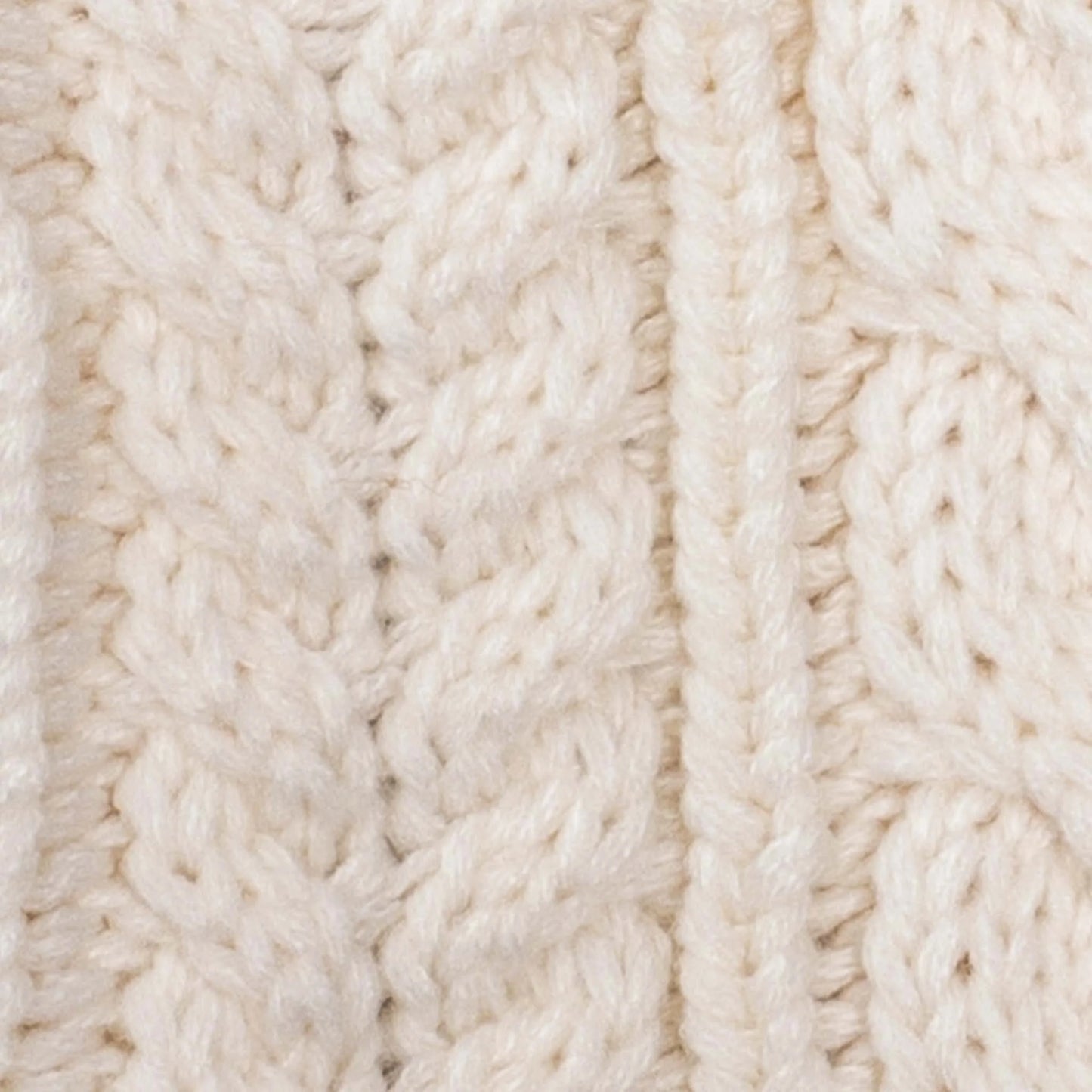 Aran Traditions Cable Button Wrap Woollen Knitted Cream Scarf