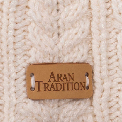 Aran Traditions Cable Button Wrap Woollen Knitted Cream Scarf