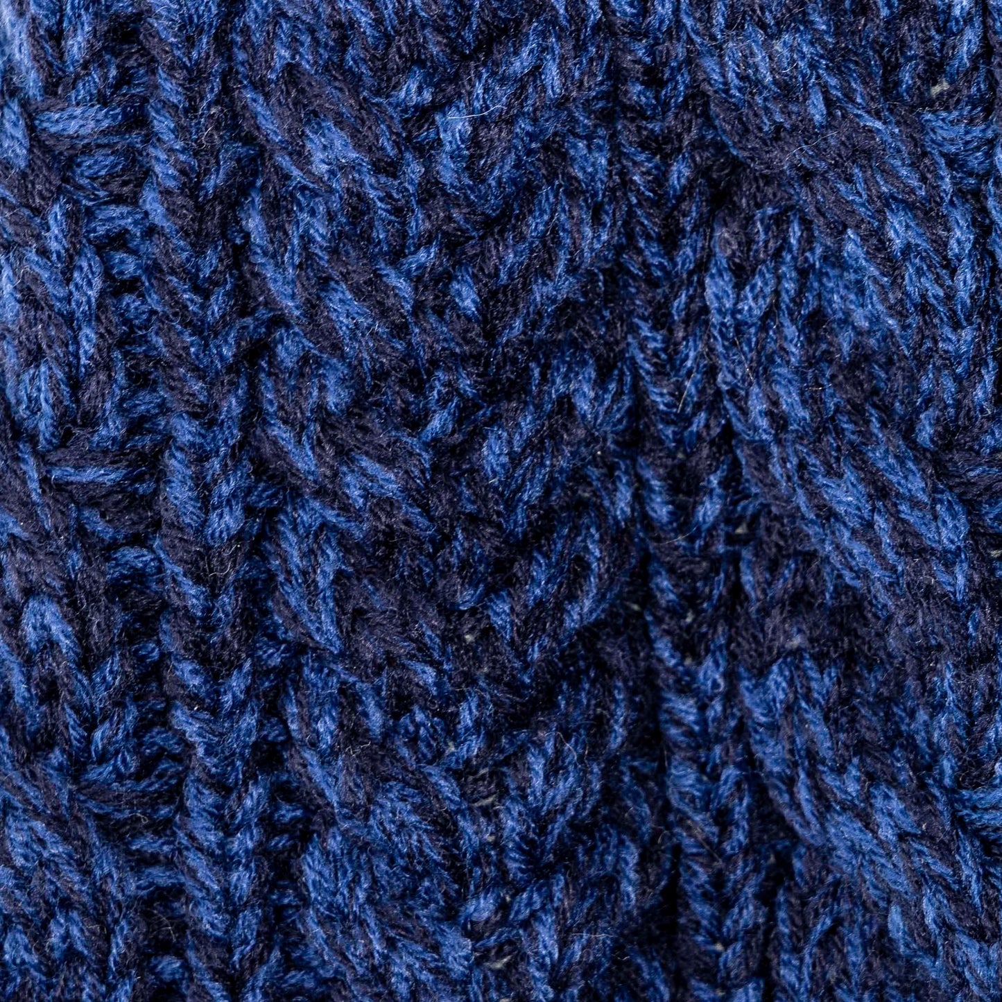Aran Traditions Cable Button Wrap Woollen Knitted Navy Blue Scarf