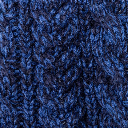 Aran Traditions Cable Button Wrap Woollen Knitted Navy Blue Scarf