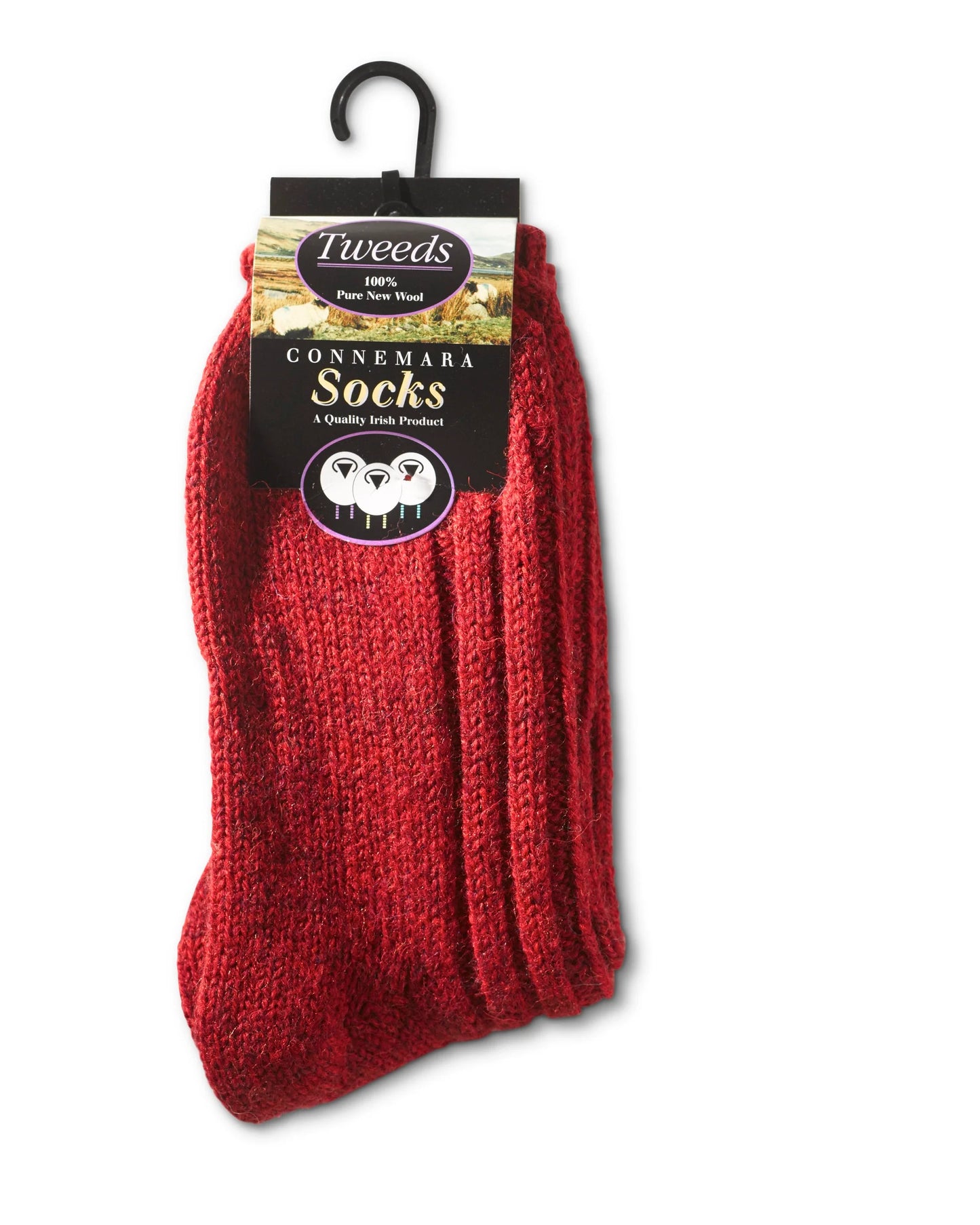 Connemara Merino Wool Red Unisex Socks