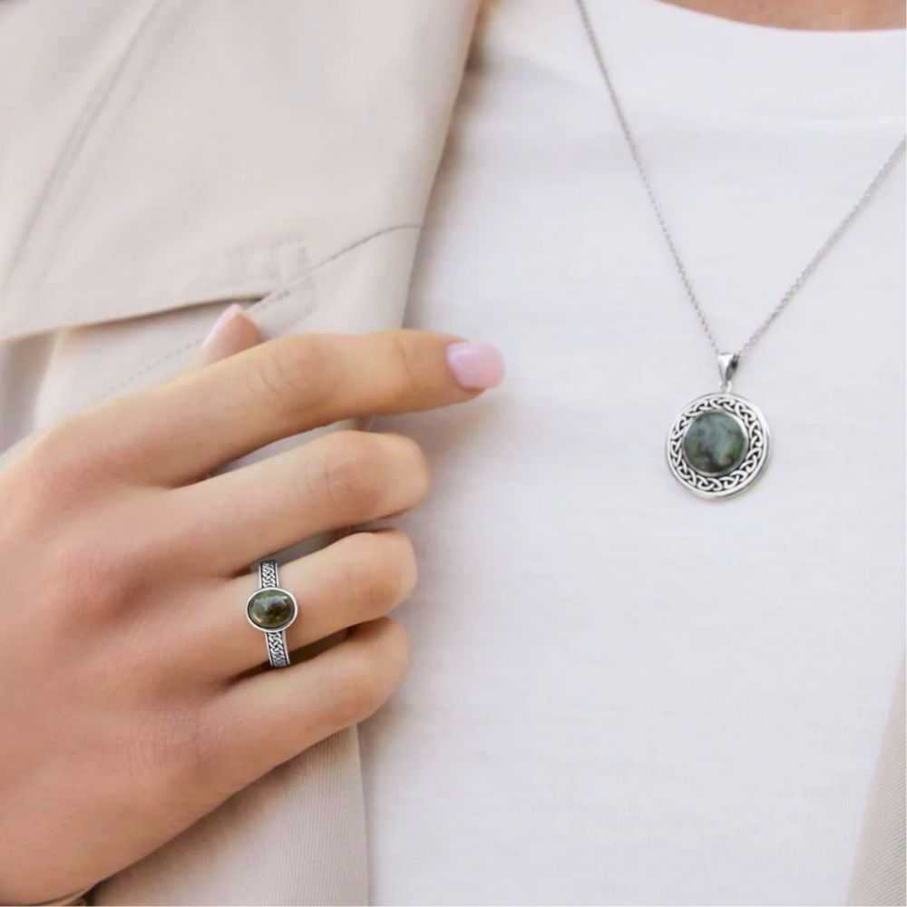 Connemara Marble Circle Necklace by Solvar