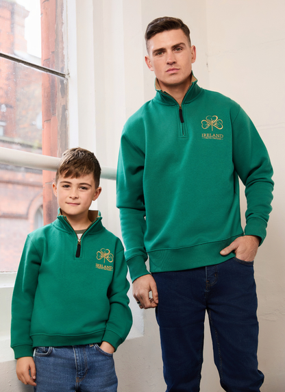 Kids Shamrock Ireland 1/4 Zip Sweatshirt Top
