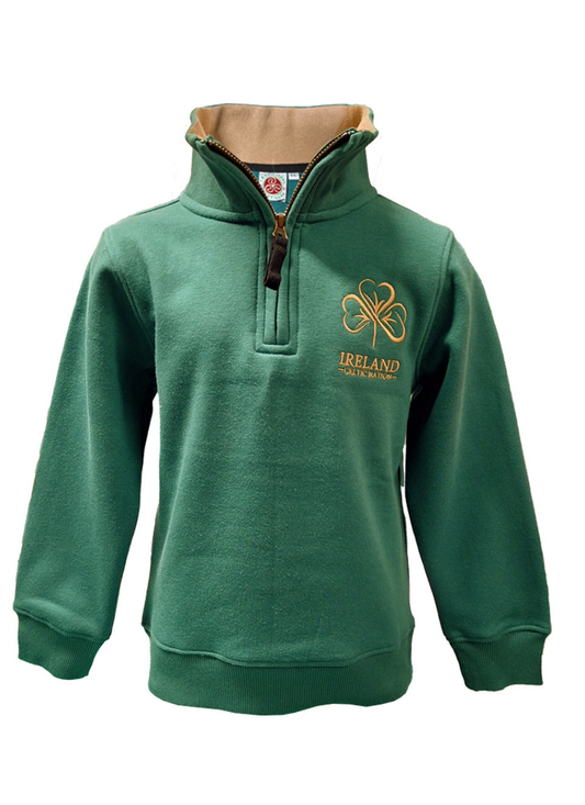 Kids Shamrock Ireland 1/4 Zip Sweatshirt Top