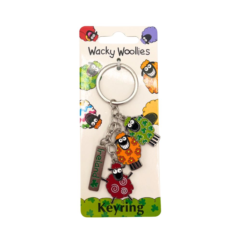 Wacky Woollies Irish Sheep Keyring Keychain