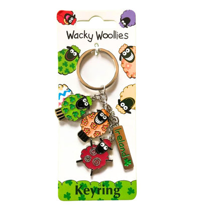 Wacky Woollies Irish Sheep Keyring Keychain