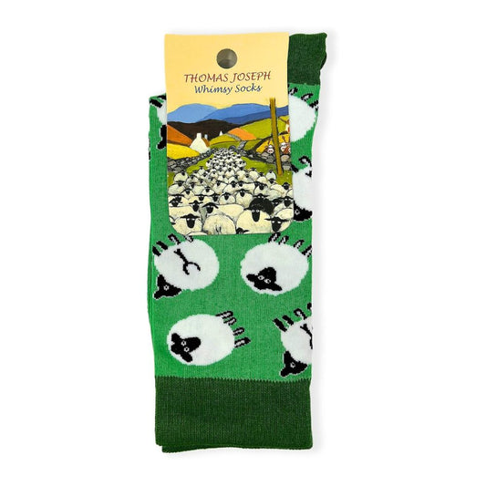 Whimsical Socks by Thomas Joseph Green Sheep Unisex Socks