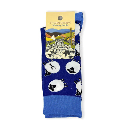 Whimsical Socks by Thomas Joseph Navy Blue Sheep Unisex Socks