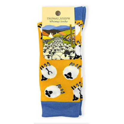 Whimsical Socks by Thomas Joseph Yellow Sheep Unisex Socks