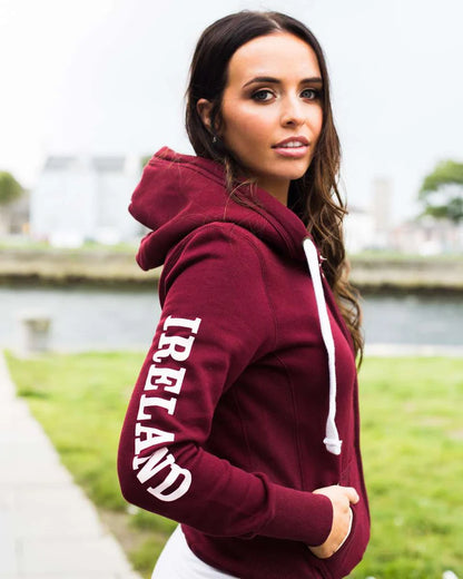 Galway Girl Zip Hoodie for Women Maroon