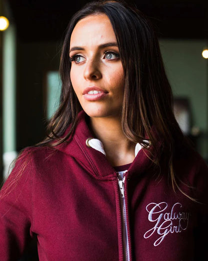 Galway Girl Zip Hoodie for Women Maroon