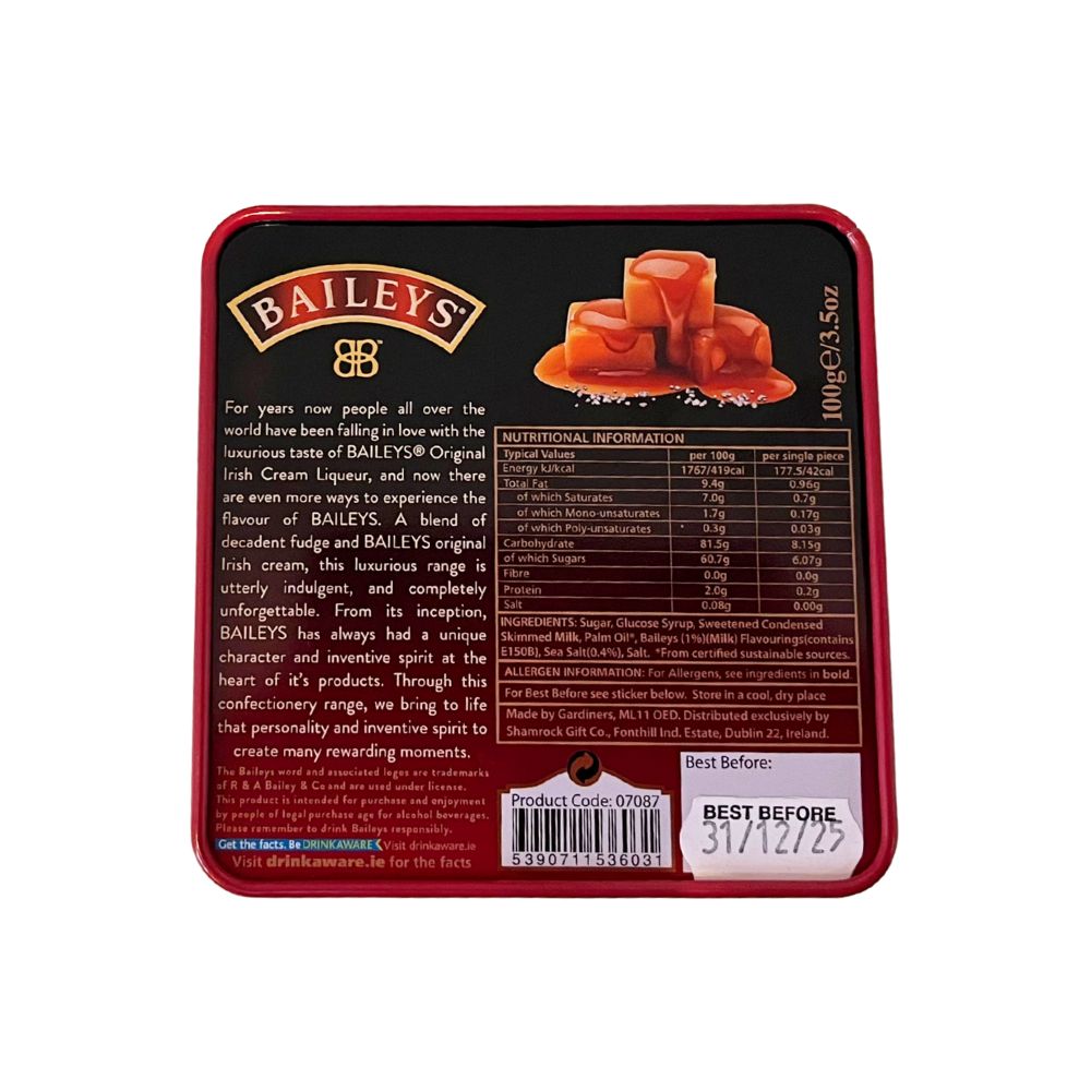 Baileys Luxury Sea Salt Caramel Fudge in Tin 100g