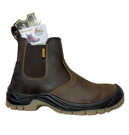 Buffalo Brown Slip on Safety Boot Me116