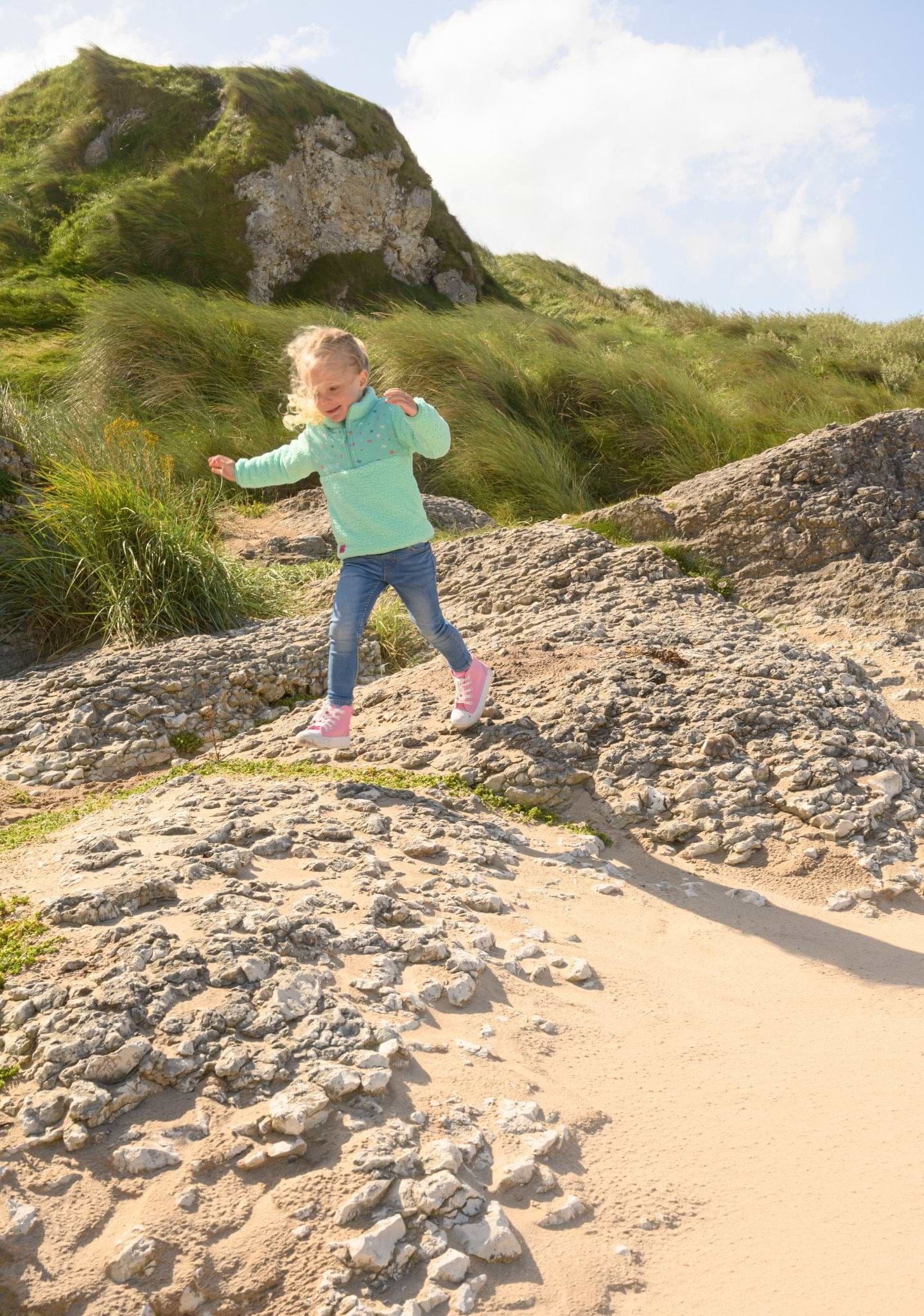 Cassie Kid's Half zip Green Fleece