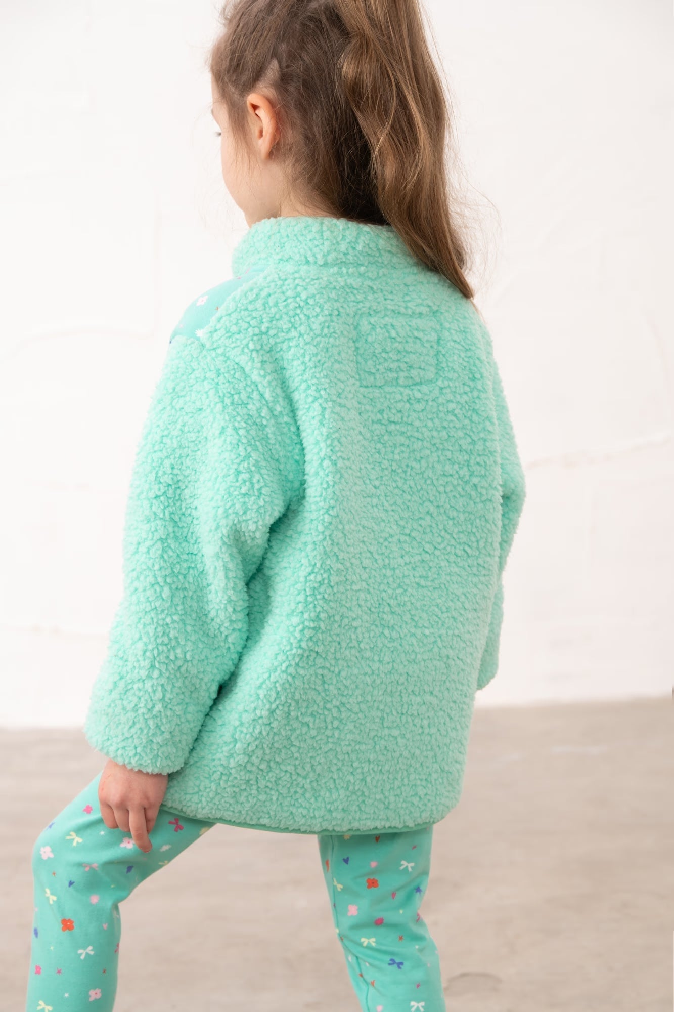 Cassie Kid's Half zip Green Fleece